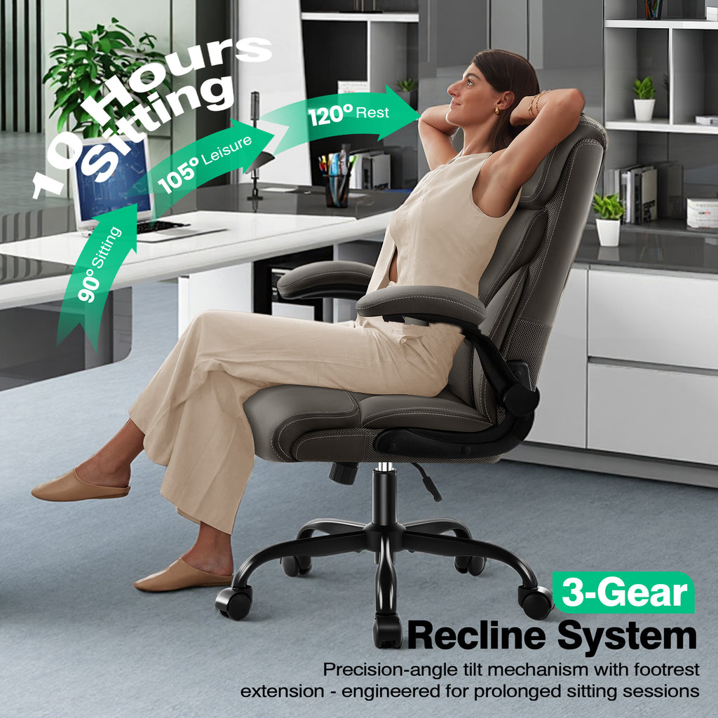 Dhole Executive Ergonomic Office Chair - High Back Mesh Desk Chair with Lumbar Support, 4D Armrests, Tilt Function & Breathable Mesh for Home Office (Black)