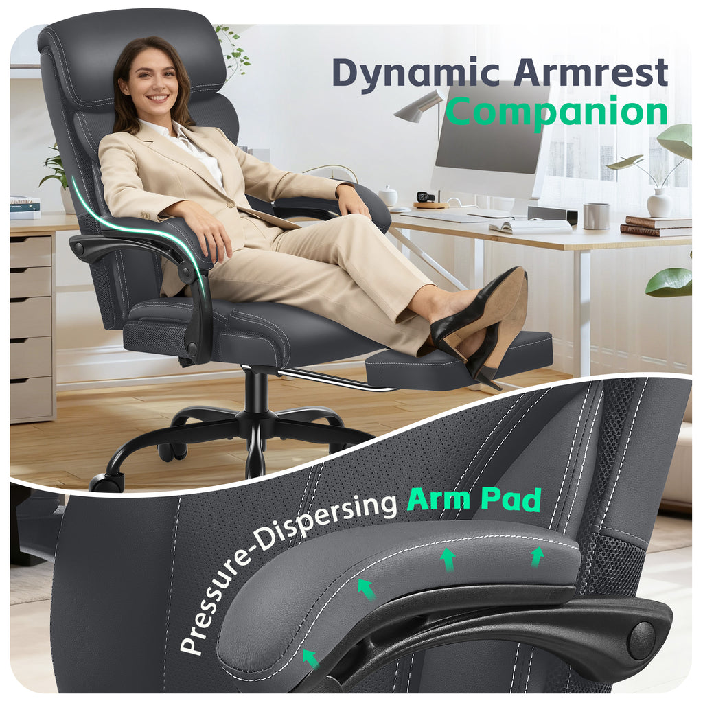 Dhole Executive Ergonomic Office Chair - High Back Mesh Desk Chair with Lumbar Support, 4D Armrests, Tilt Function & Breathable Mesh for Home Office (Black)