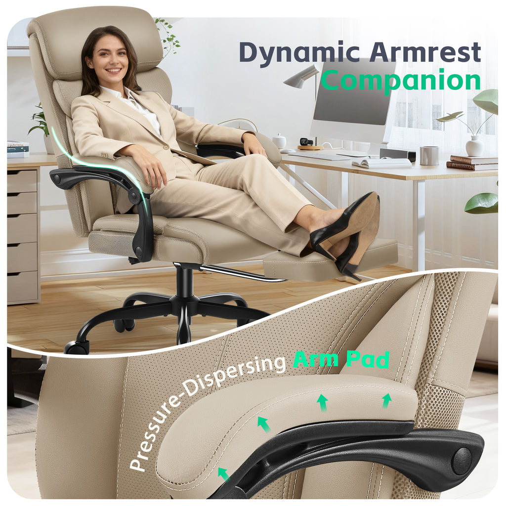 Dhole Executive Ergonomic Office Chair - High Back Mesh Desk Chair with Lumbar Support, 4D Armrests, Tilt Function & Breathable Mesh for Home Office (Black)