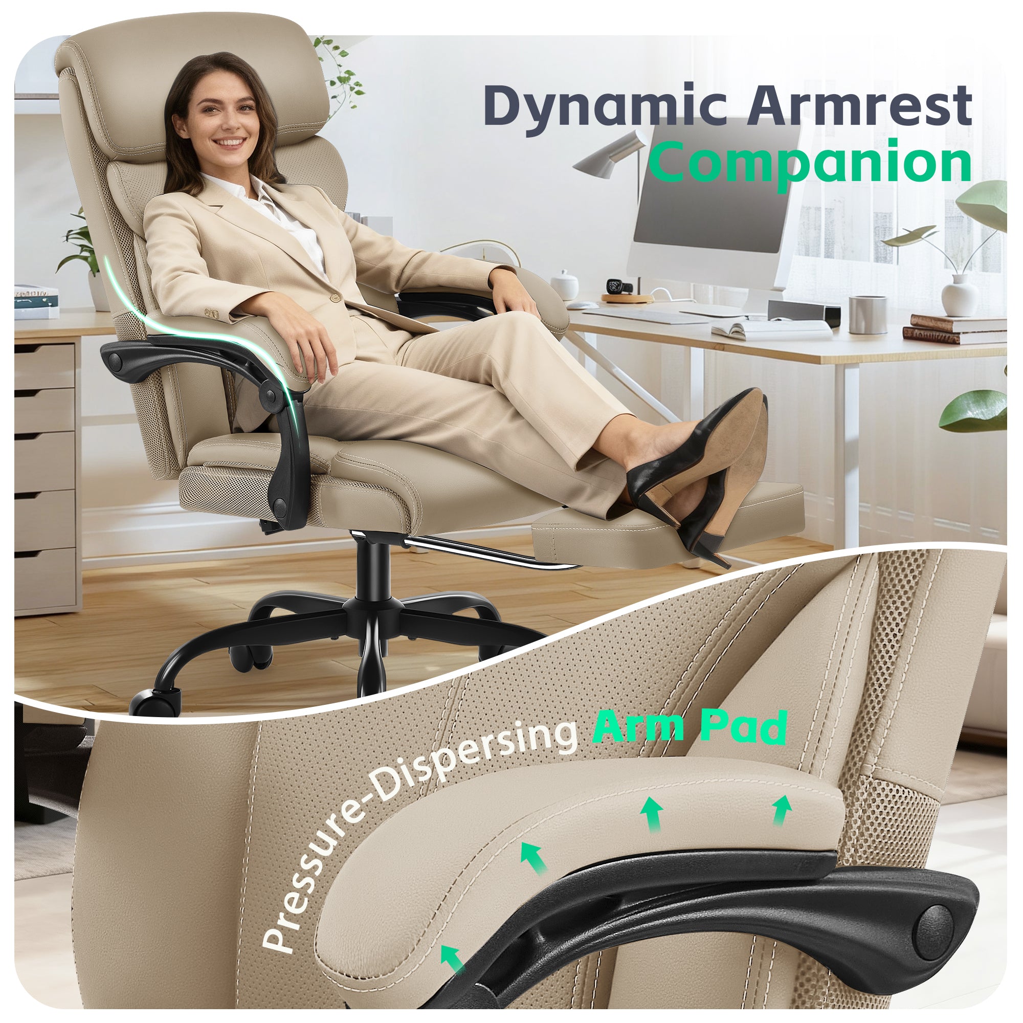 Dhole Executive Ergonomic Office Chair - High Back Mesh Desk Chair with Lumbar Support, 4D Armrests, Tilt Function & Breathable Mesh for Home Office (Black)