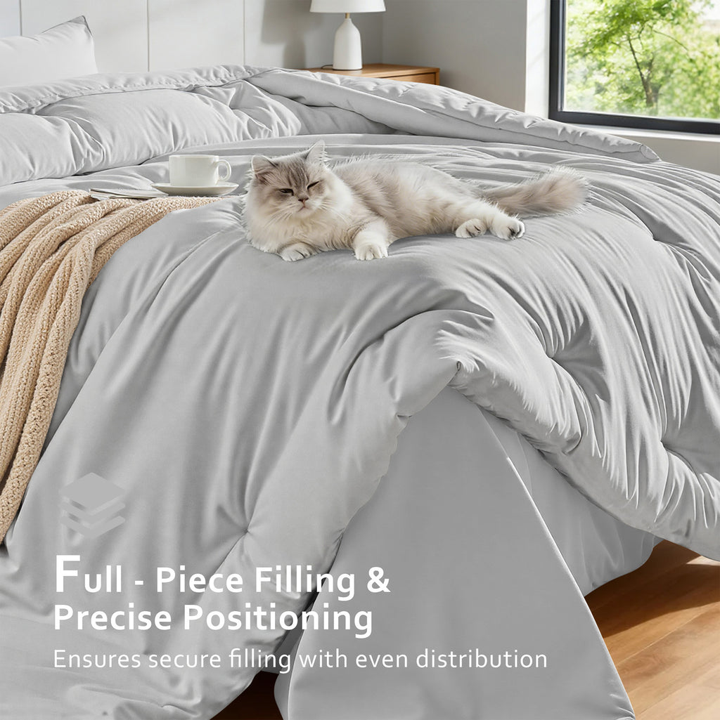 Dhole 7-Piece Bed Sheet Set - Queen Size Comforter, Pillowcases & Sheet Collection for Cozy Bedding Comfort Black