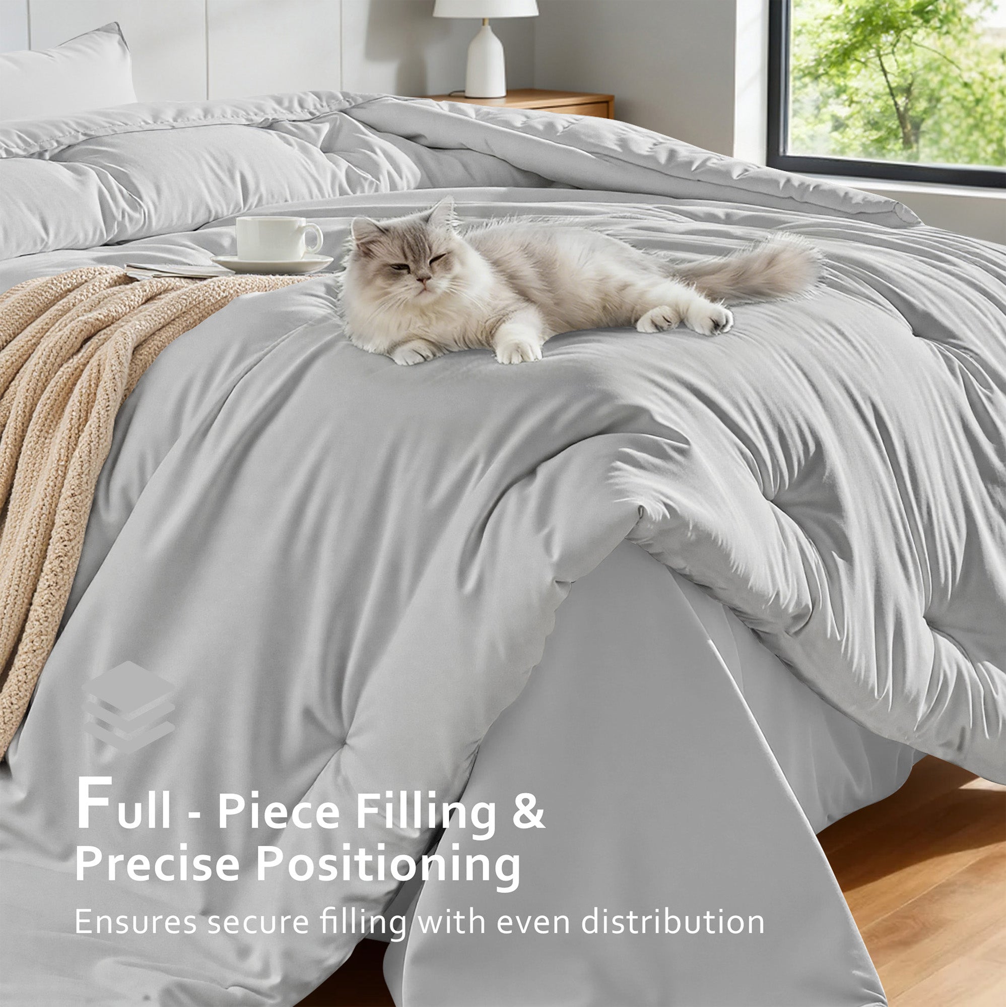 Dhole 7-Piece Bed Sheet Set - Queen Size Comforter, Pillowcases & Sheet Collection for Cozy Bedding Comfort Black