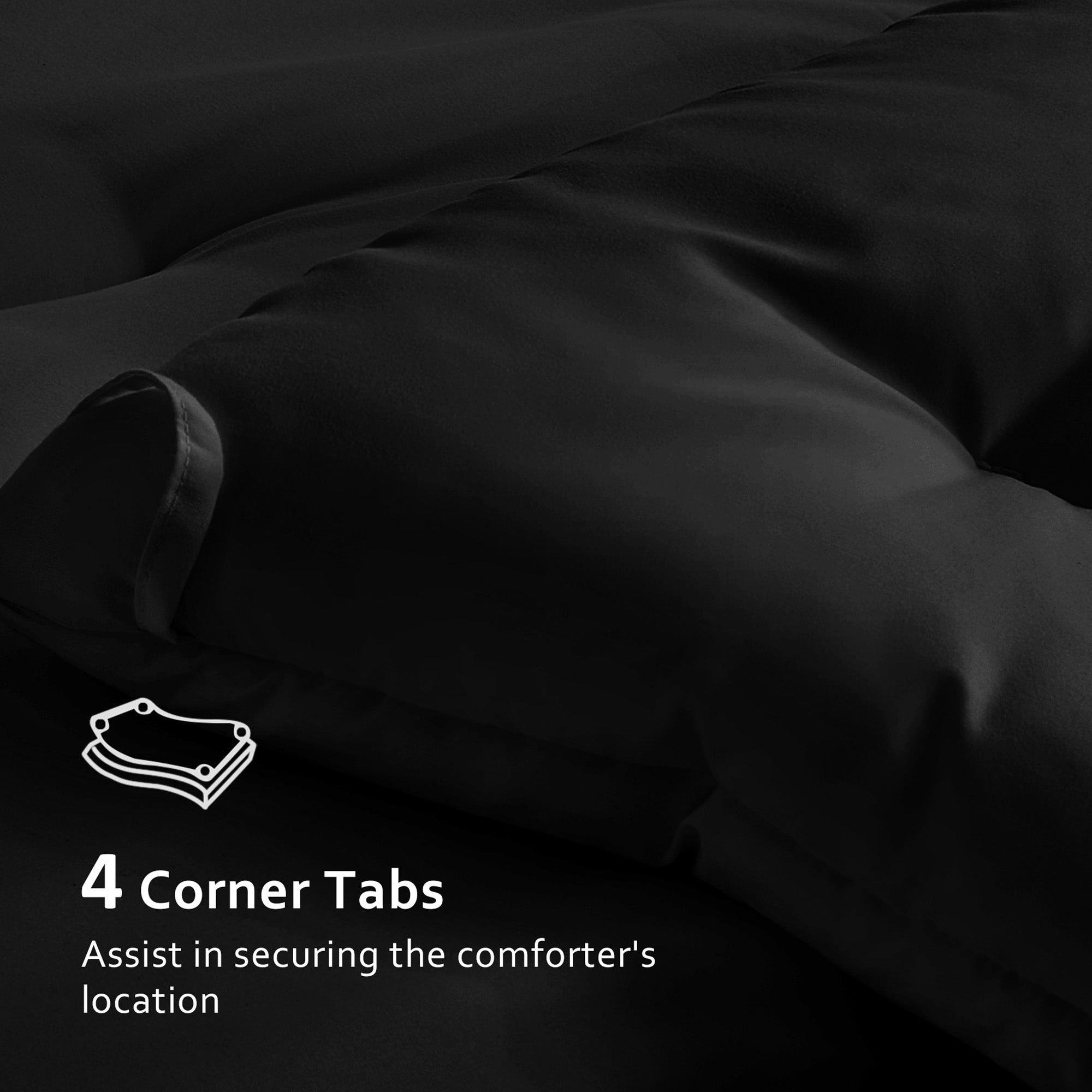Dhole 7-Piece Bed Sheet Set - Queen Size Comforter, Pillowcases & Sheet Collection for Cozy Bedding Comfort Black