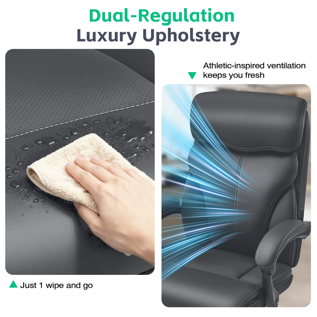 Dhole Executive Ergonomic Office Chair - High Back Mesh Desk Chair with Lumbar Support, 4D Armrests, Tilt Function & Breathable Mesh for Home Office (Black)