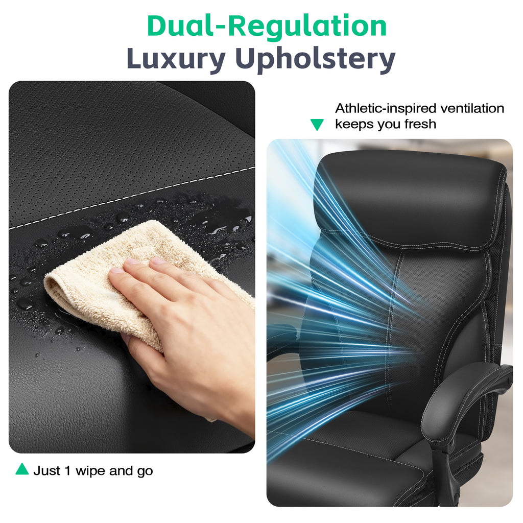 Dhole Executive Ergonomic Office Chair - High Back Mesh Desk Chair with Lumbar Support, 4D Armrests, Tilt Function & Breathable Mesh for Home Office (Black)