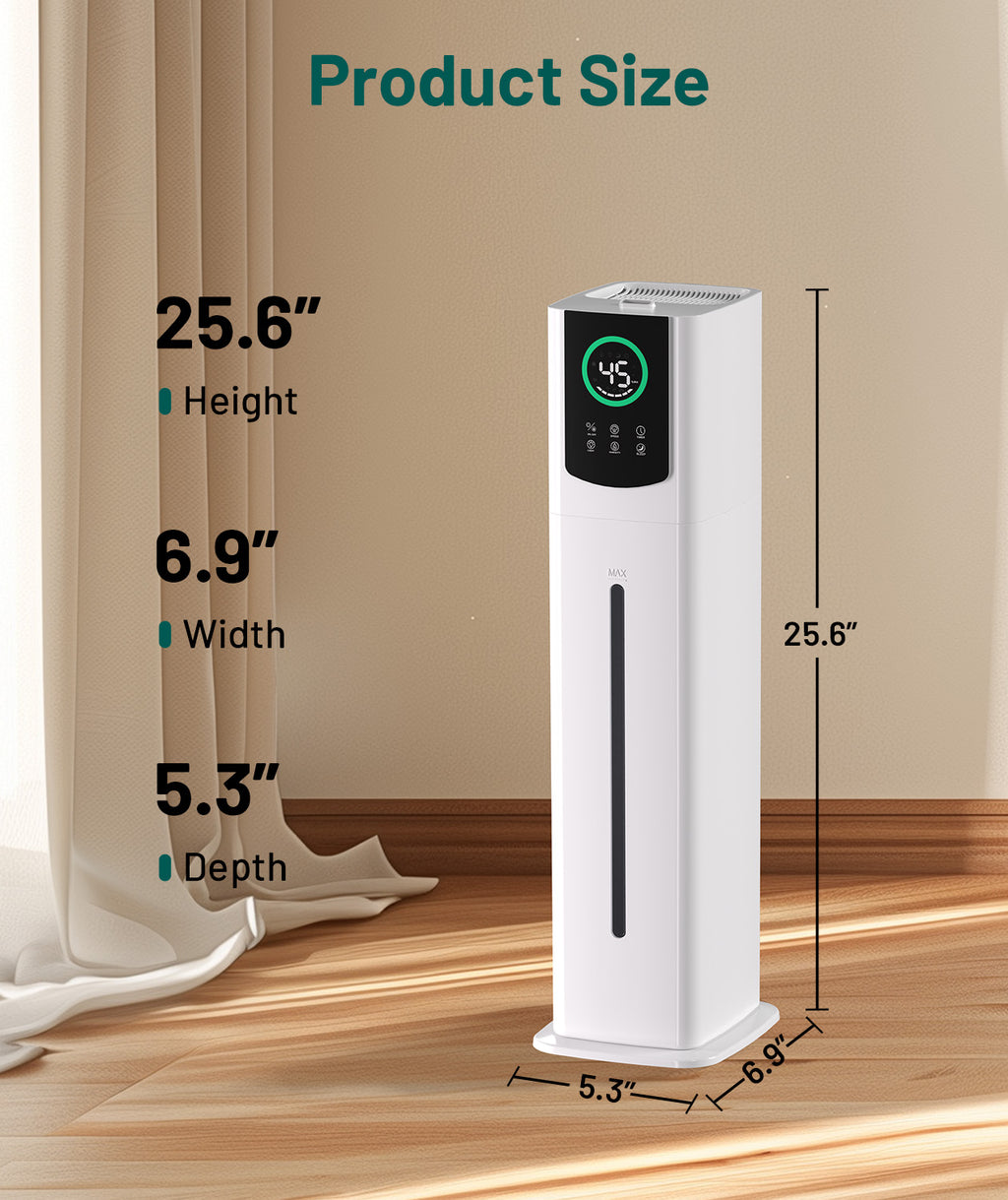 Dhole 9L Cool Mist Humidifier for Bedroom Ultra Quiet, 55+ Hours, Energy Efficient, Auto Shut-Off, Sleep Mode with Night Light for Baby Nursery, Home - Perfect for Large Rooms