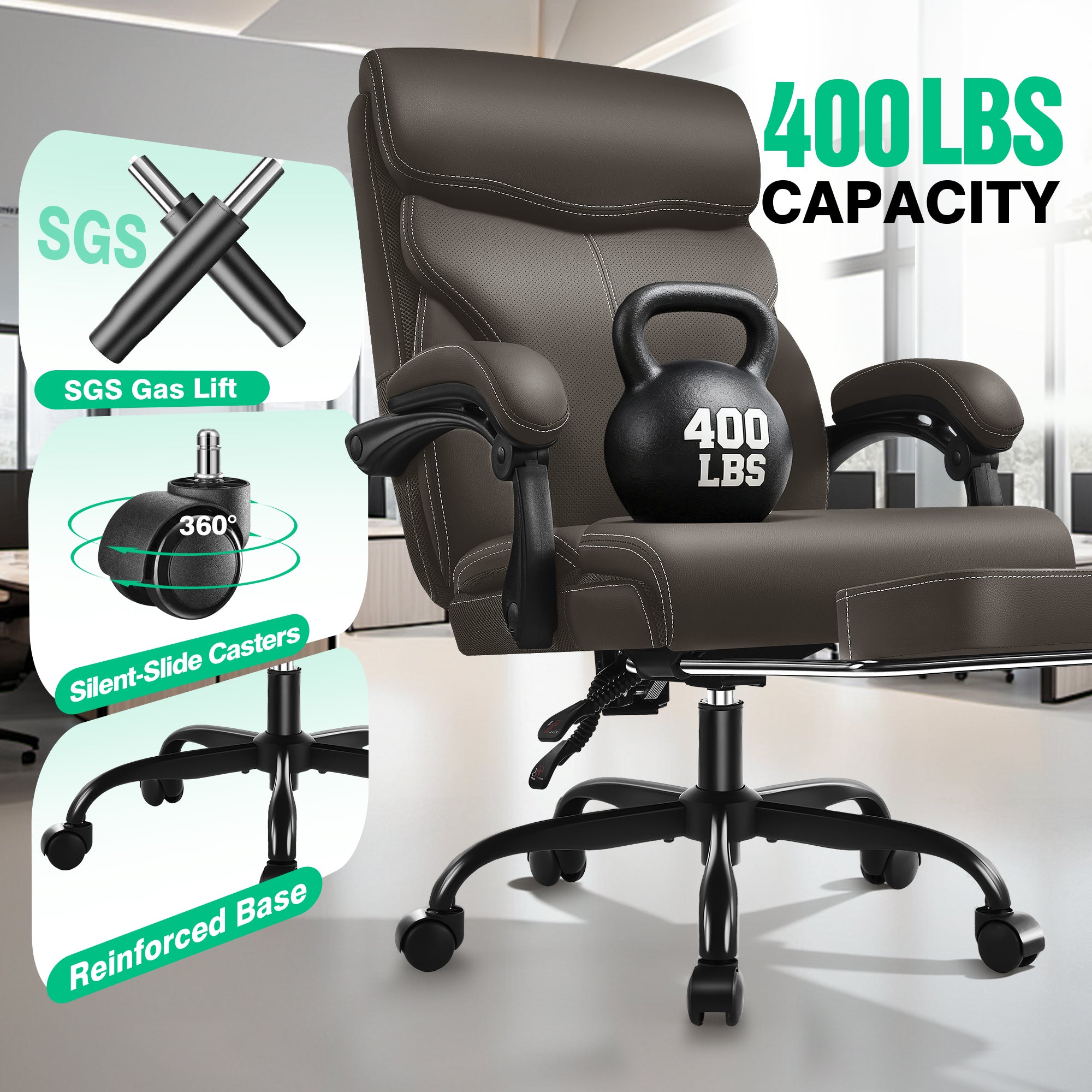 Dhole Executive Ergonomic Office Chair - High Back Mesh Desk Chair with Lumbar Support, 4D Armrests, Tilt Function & Breathable Mesh for Home Office (Black)