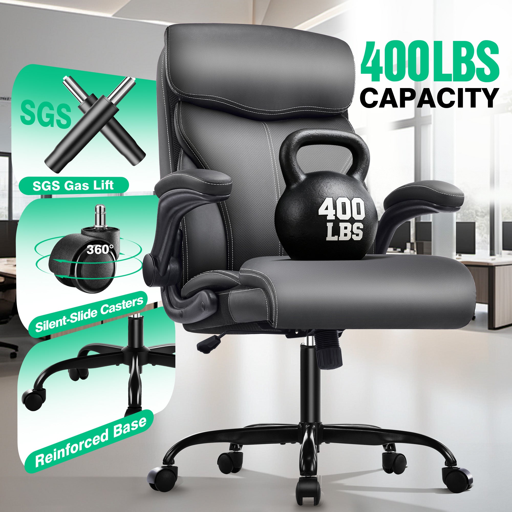 Dhole Executive Ergonomic Office Chair - High Back Mesh Desk Chair with Lumbar Support, 4D Armrests, Tilt Function & Breathable Mesh for Home Office (Black)