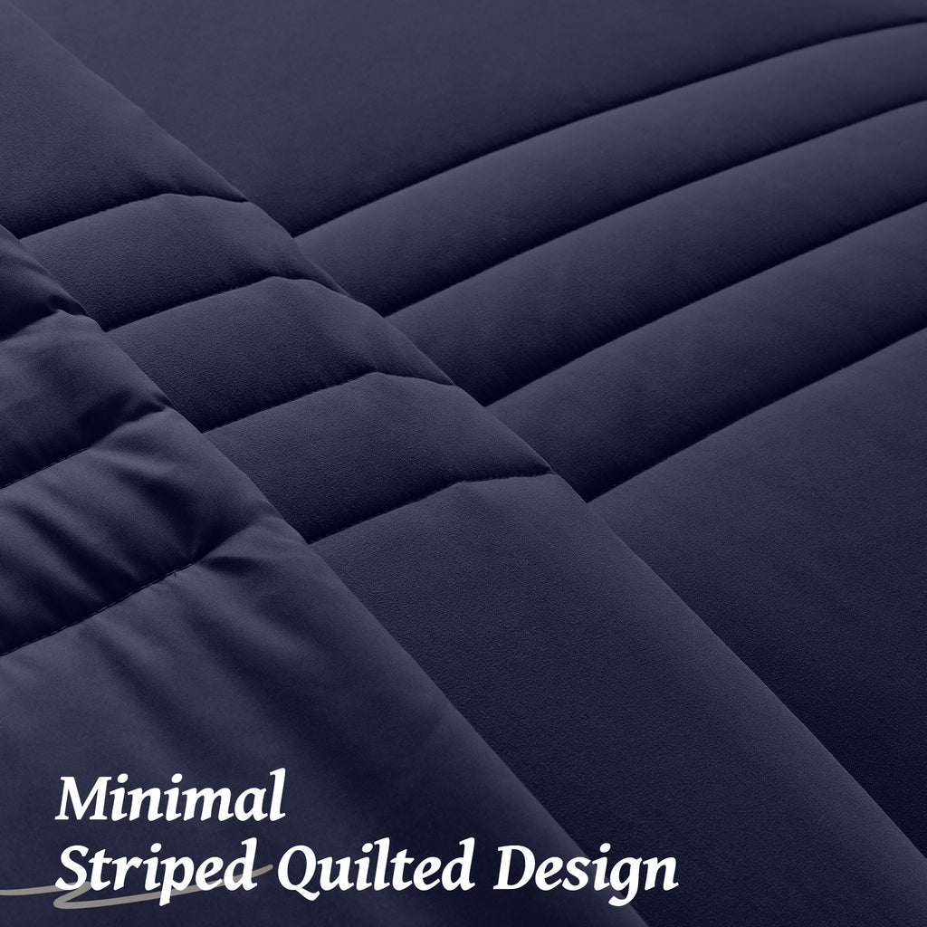 Dhole 7-Piece Bed in Bag - Striped Comforter Sets, Pillowcases & Sheet Collection for Cozy Bedding Sets