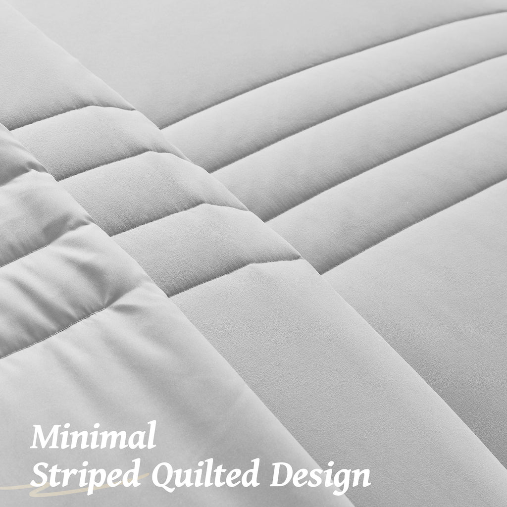 Dhole 7-Piece Bed in Bag - Striped Comforter Sets, Pillowcases & Sheet Collection for Cozy Bedding Sets