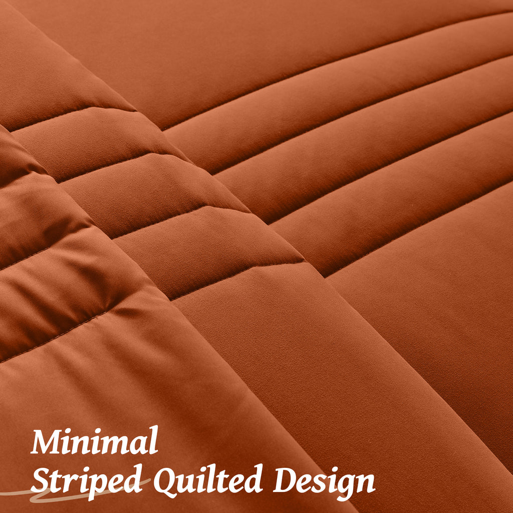 Dhole 7-Piece Bed in Bag - Striped Comforter Sets, Pillowcases & Sheet Collection for Cozy Bedding Sets