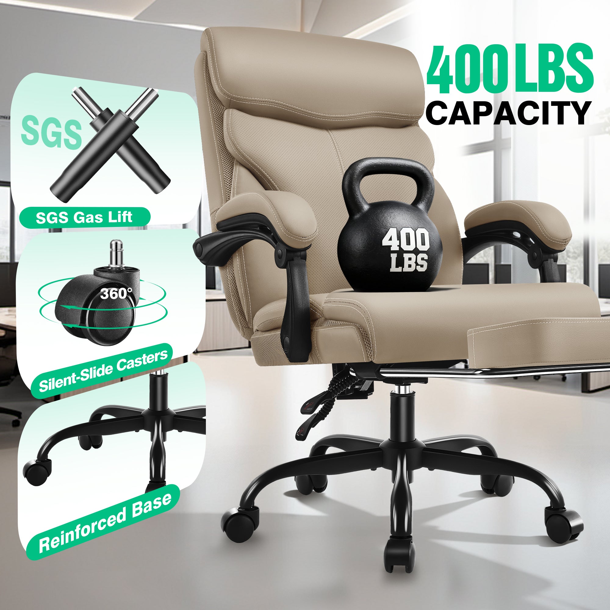 Dhole Executive Ergonomic Office Chair - High Back Mesh Desk Chair with Lumbar Support, 4D Armrests, Tilt Function & Breathable Mesh for Home Office (Black)