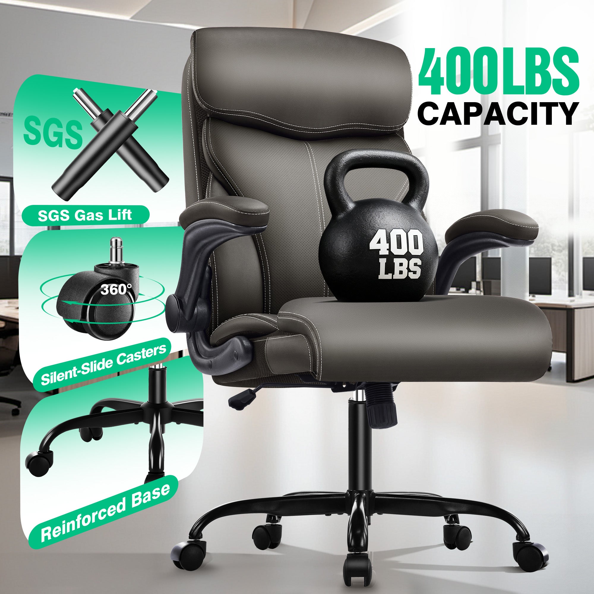 Dhole Executive Ergonomic Office Chair - High Back Mesh Desk Chair with Lumbar Support, 4D Armrests, Tilt Function & Breathable Mesh for Home Office (Black)