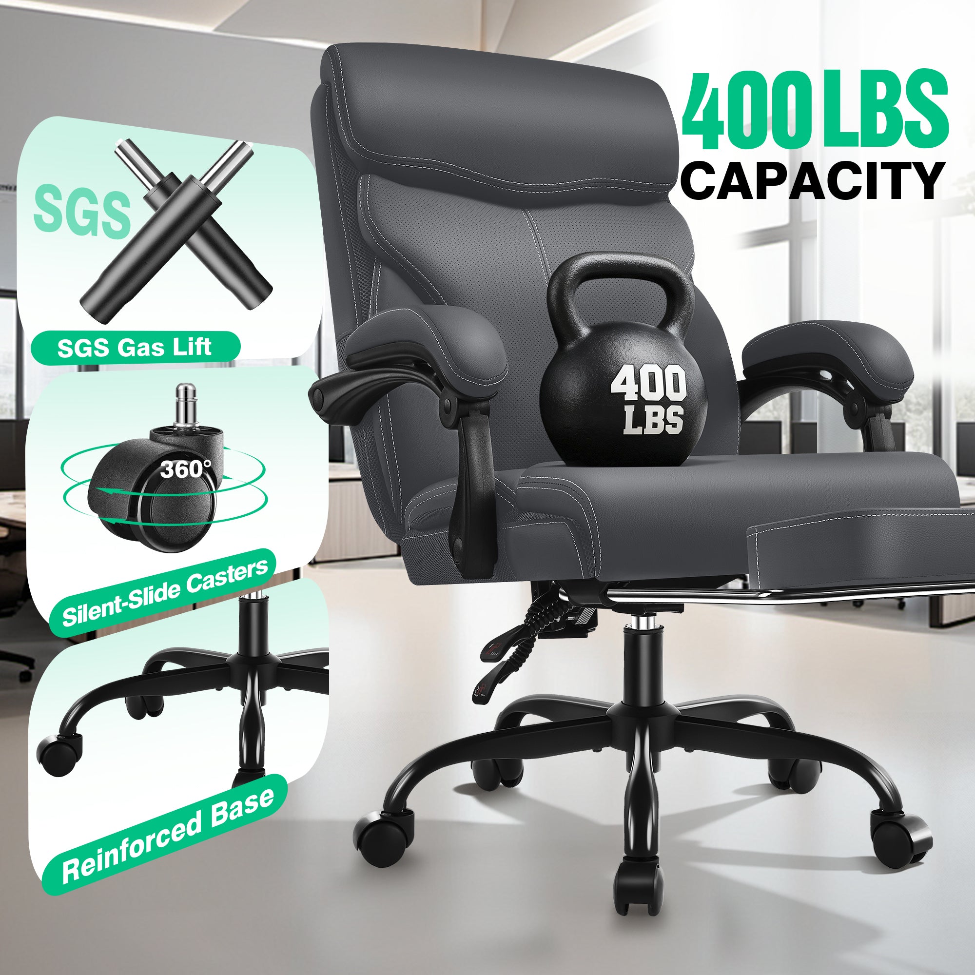 Dhole Executive Ergonomic Office Chair - High Back Mesh Desk Chair with Lumbar Support, 4D Armrests, Tilt Function & Breathable Mesh for Home Office (Black)