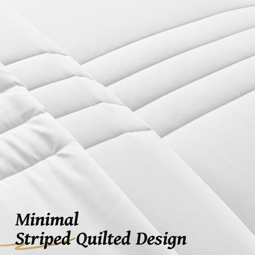 Dhole 7-Piece Bed in Bag - Striped Comforter Sets, Pillowcases & Sheet Collection for Cozy Bedding Sets