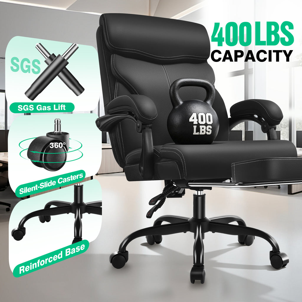 Dhole Executive Ergonomic Office Chair - High Back Mesh Desk Chair with Lumbar Support, 4D Armrests, Tilt Function & Breathable Mesh for Home Office (Black)