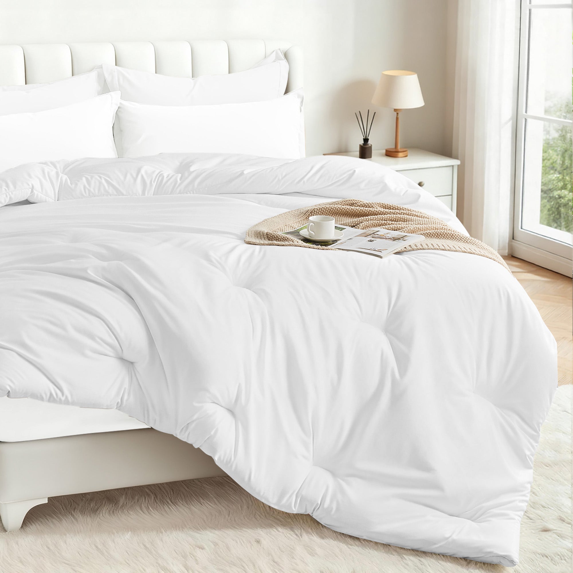 Dhole 7-Piece Bed Sheet Set - Queen Size Comforter, Pillowcases & Sheet Collection for Cozy Bedding Comfort Black