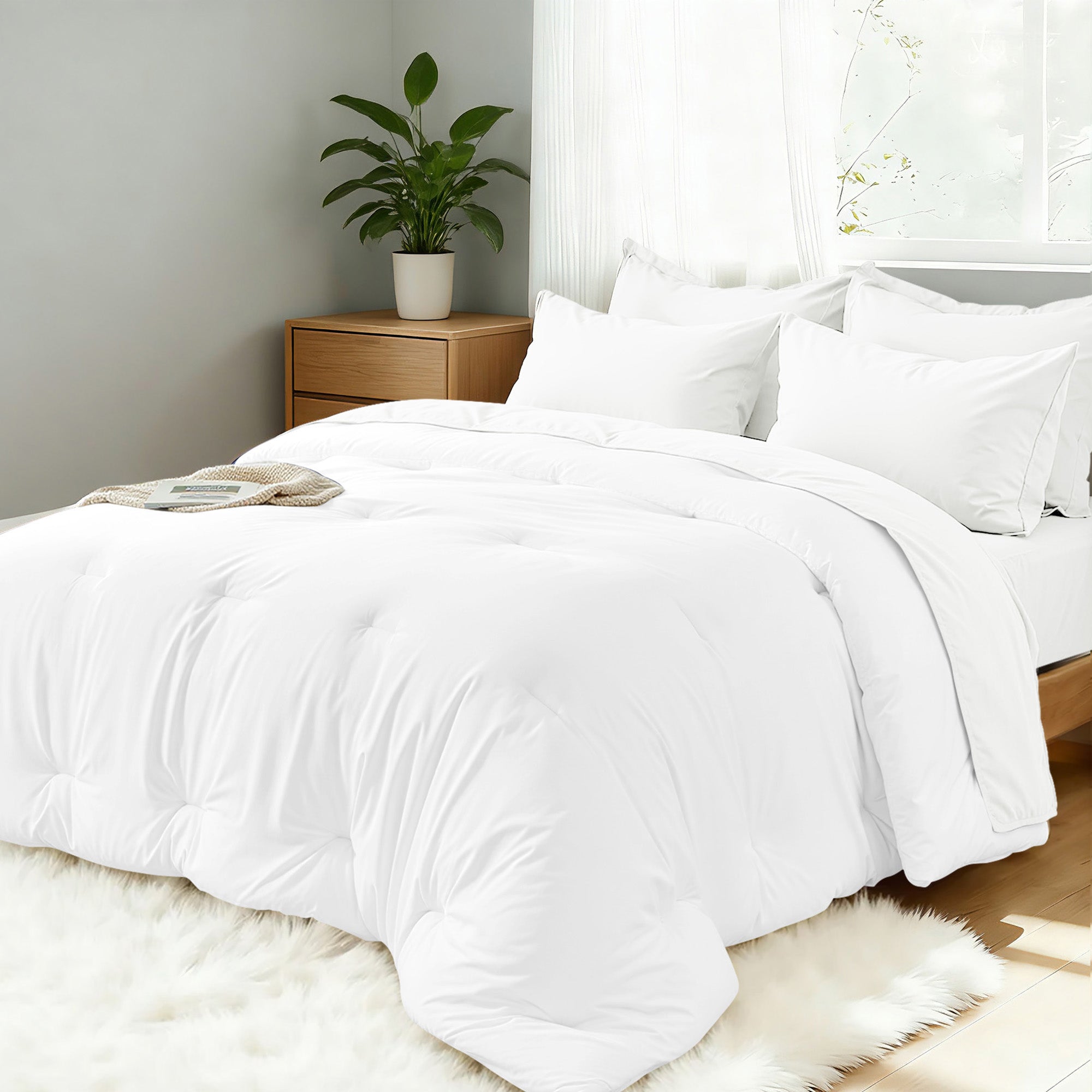 Dhole 7-Piece Bed Sheet Set - Queen Size Comforter, Pillowcases & Sheet Collection for Cozy Bedding Comfort Black